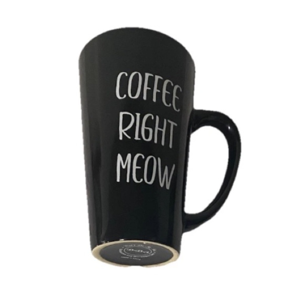 Coffee Right Meow Mug Black White Tea Cup Dat’l Do It Inc - Picture 4 of 5